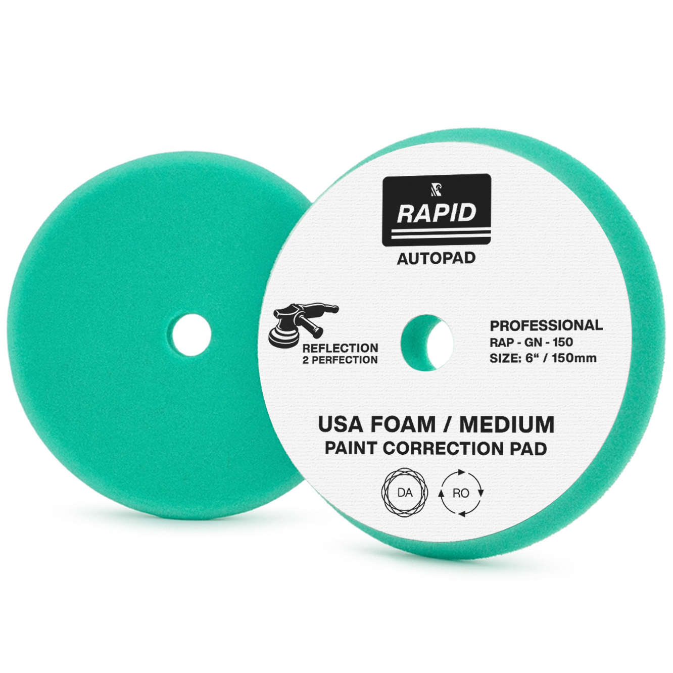 RAPID MEDIUM GREEN POLISHING PAD 150MM RAPID MEDIUM PAD 150mm - Bild 1